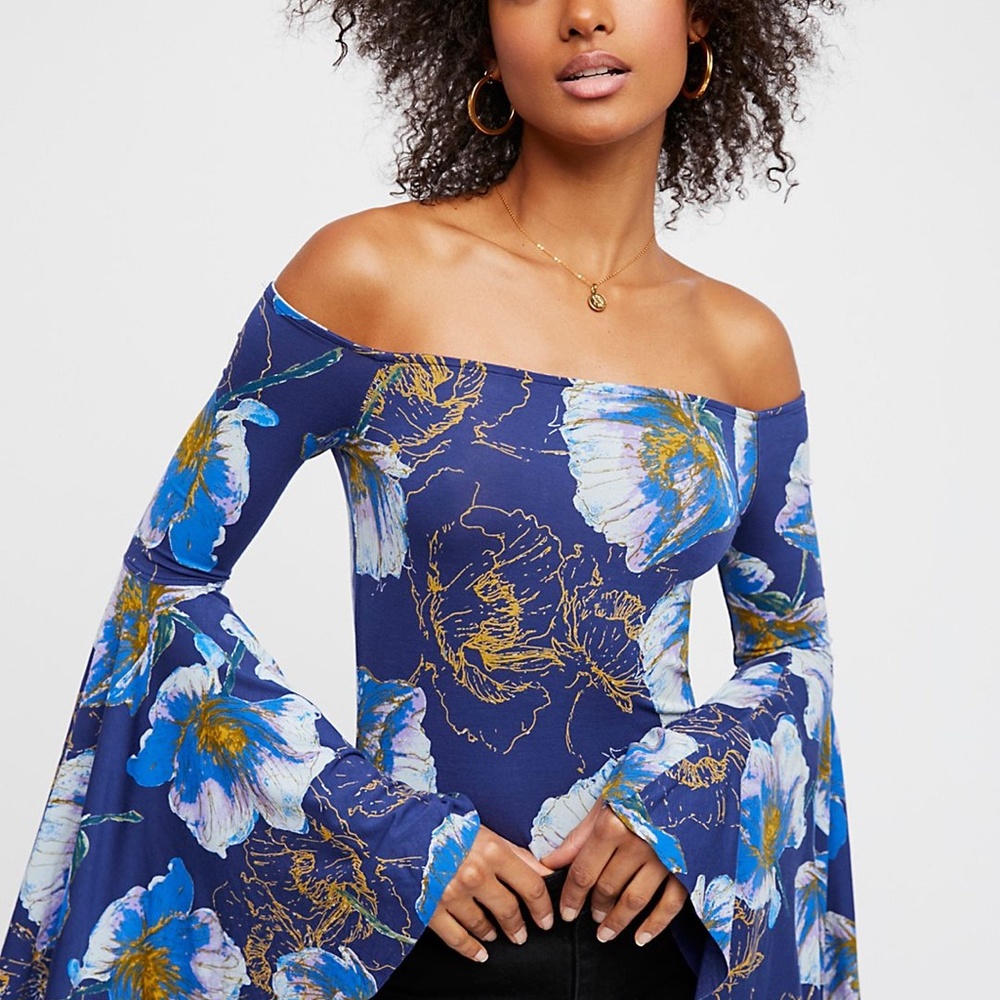 WE THE FREE Printed Birds Of Paradise Bell Sleeve - Picture 2 of 12
